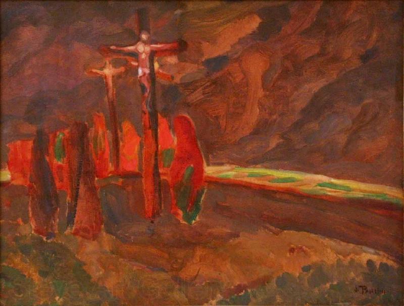 Jindrich Prucha Crucifixion France oil painting art